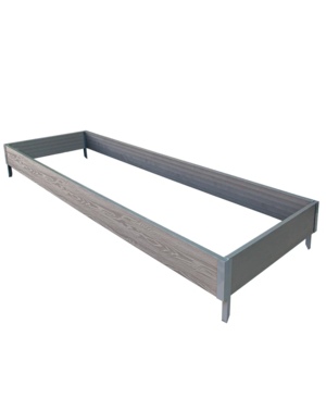 Средняя грядка из ДПК 3*1м, серая, 22 см